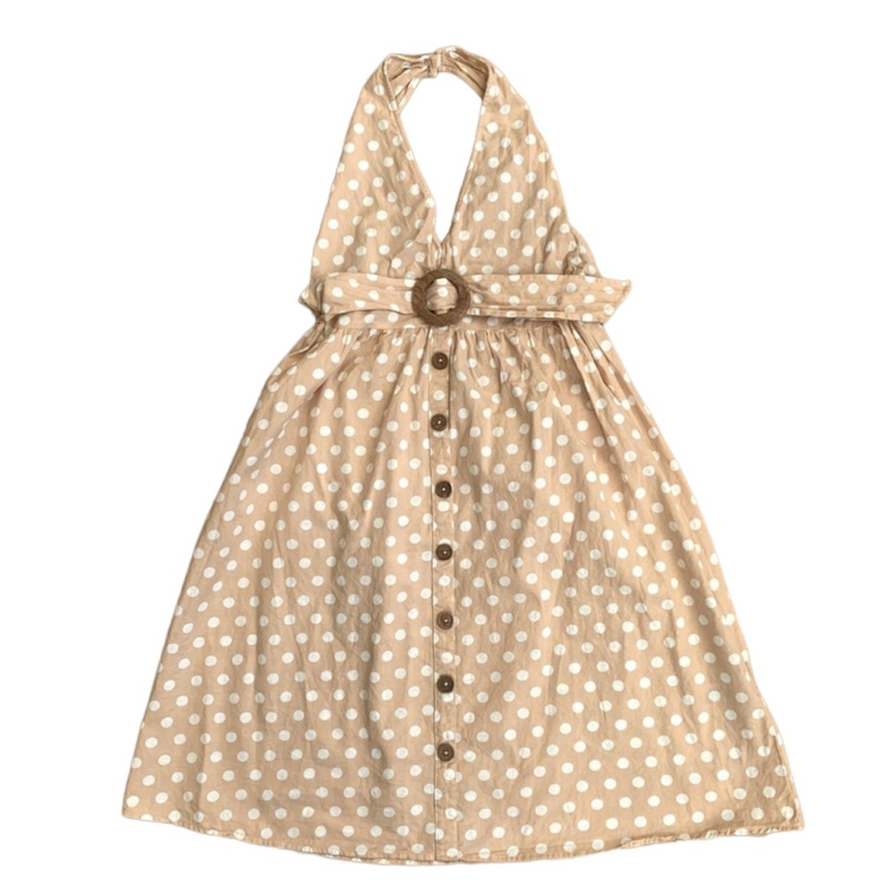 ASOS Tan Polka dot Halter Dress